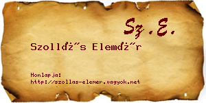 Szollás Elemér névjegykártya