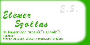 elemer szollas business card